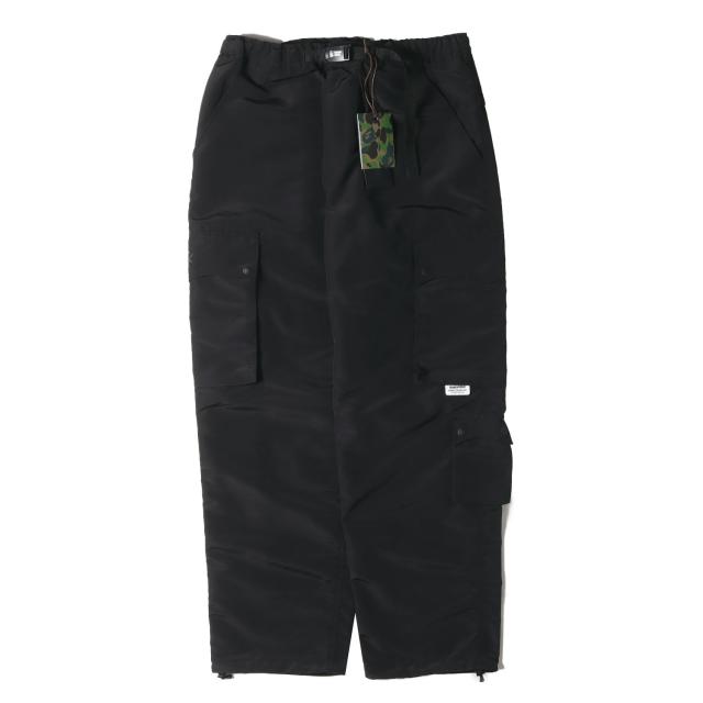 A BATHING APE ア ベイシング エイプ パンツ サイズ:L / 24AW NEIGHBORHOOD マルチポケット イージー カーゴパンツ (MULTI POCKET TRACK PANTS) / ブラック 黒 / ボトムス ズボン / コラボ【メンズ】【K4390】