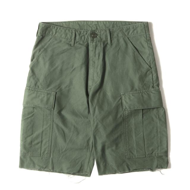 DESCENDANT ディセンダント パンツ サイズ:2 19SS ミリタリー カーゴショーツ ショートパンツ DWU SATIN SHORTS オリーブドラブ ボトムス ズボン【メンズ】【中古】【K4098】