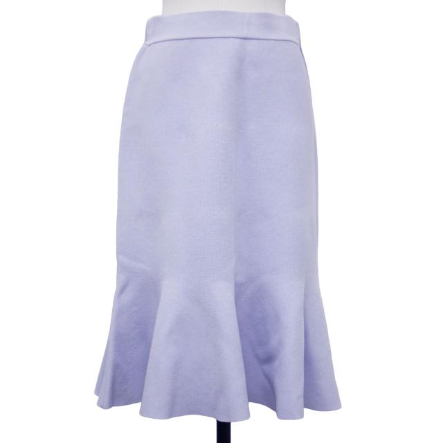 IENA イエナ スカート サックスブルー サイズ:FREE / 24春夏 ファインコットン スムース ヘムフレア スカート / ニットスカート ミディ丈 ウエストゴム / ボトムス【レディース】【中古】【美品】【K4391】