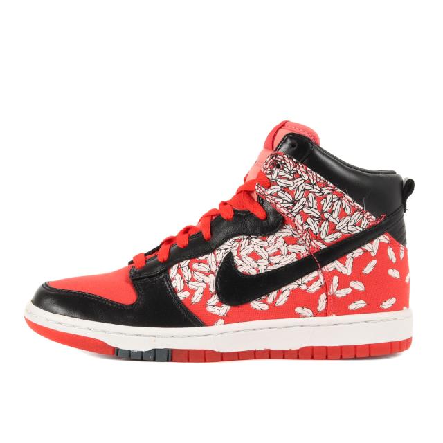 NIKE ナイキ サイズ:25.0cm Paule Marrot WMNS DUNK HI SKINNY SPRM FEATHERS (354910-801) ポール マロット ウィメンズ ダンク ハイ スキニー サプリーム フェザーズ マックスオレンジ ブラック WMNS US8 ハイカット スニーカー シューズ 靴【メンズ】【K4092】