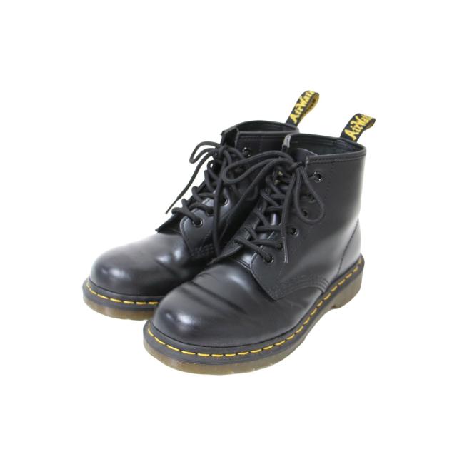 Dr.Martens ドクターマーチン ブーツ ブラック 黒 サイズ:UK4(23.0cm) / 101 YS スムース 6 ホール ブーツ / レザー レースアップ ショート / シューズ 靴【レディース】【中古】【K4395】