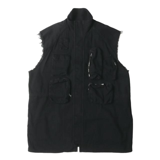 MM6 Maison Margiela エムエムシックス メゾンマルジェラ ベスト サイズ:38(レディース) / 24AW MM6 スリーブレス オーバーサイズ ポケット ベスト ドレス (Sleeveless Pocket Vest Dress) / ブラック 黒 / トップス 【メンズ】【中古】【美品】【K4396】