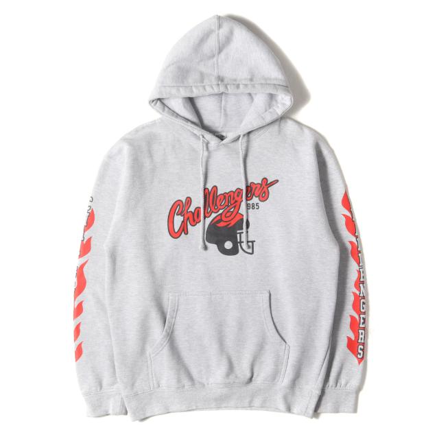 CHALLENGER チャレンジャー パーカー サイズ:M / 21AW アメフトロゴ スウェット パーカー (CHALLENGERS HOODIE) / グレー / トップス フーディー プルオーバー【メンズ】【中古】【K4397】