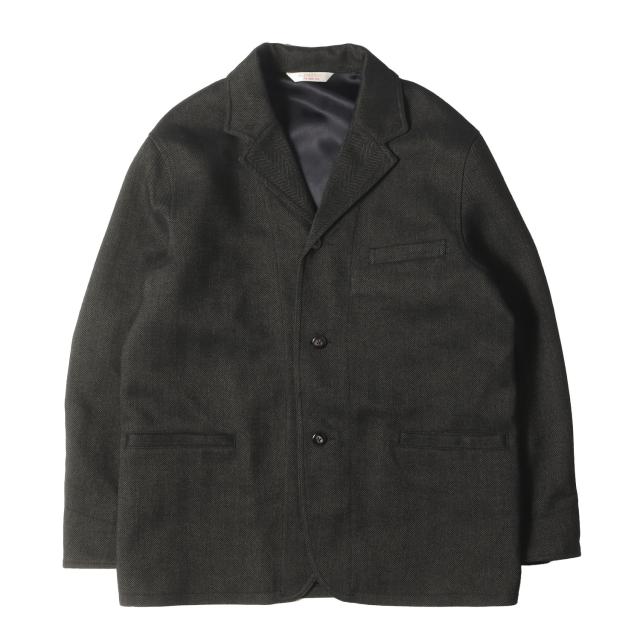 Mr.GOODMAN ミスターグッドマン ジャケット サイズ:M / ヘリンボーンツイード 3つボタン ワークジャケット (WOOLY TWEED HERRINGBONE JACKET) / ダークグリーン / アウター ブルゾン 上着【メンズ】【中古】【美品】【K4409】