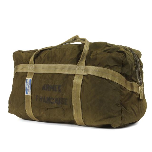Vintage Military Item ヴィンテージミリタリー 90s フランス軍実物 パラシュートバッグ / ボストンバッグ / カーキ / 古着 カバン【メンズ】【中古】【K4409】
