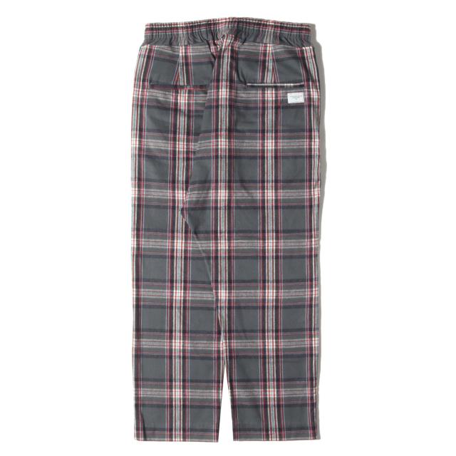 GOD SELECTION XXX ゴッド・セレクション・トリプルエックス パンツ サイズ:M / 23AW チェック フランネル イージーパンツ (CHECK EASY PANTS) / グレー レッド / ボトムス ズボン【メンズ】【K4409】_1