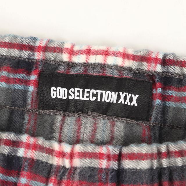 GOD SELECTION XXX ゴッド・セレクション・トリプルエックス パンツ サイズ:M / 23AW チェック フランネル イージーパンツ (CHECK EASY PANTS) / グレー レッド / ボトムス ズボン【メンズ】【K4409】_2