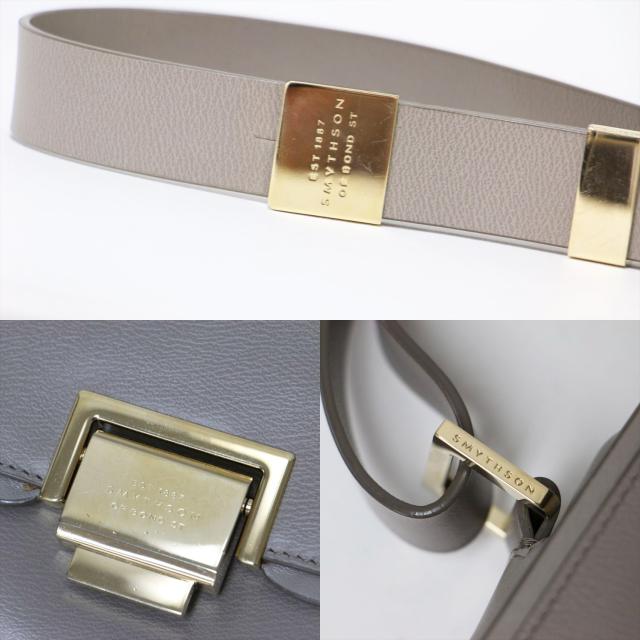 SMYTHSON スマイソン バッグ グレー系 / レザー スクエア型 ショルダー