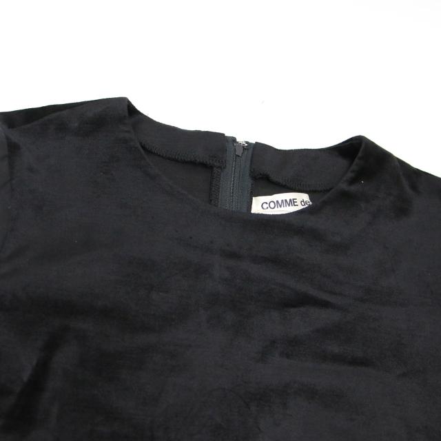 COMME des GARCONS コムデギャルソン ワンピース ブラック 黒 サイズ:S / ベロア 袖切替 Aライン ワンピース / ギャザー チュール ミディ丈 膝下 長袖 / 日本製 / トップス ドレス【レディース】【中古】【K4410】 COMME des GARCONS コムデギャルソン ワンピース ブラック 黒 サイズ:S
