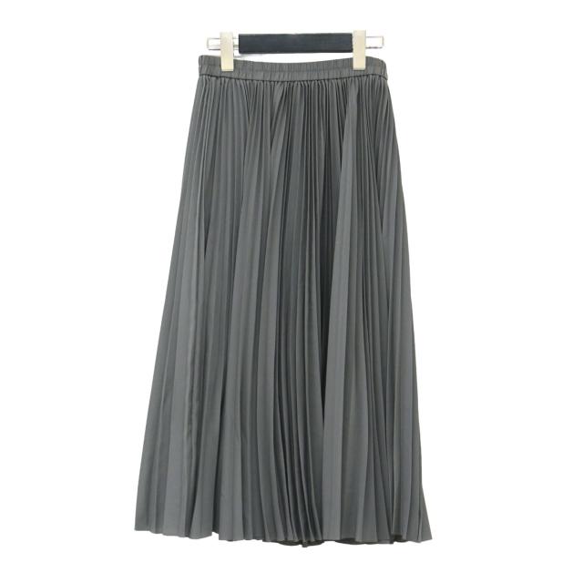 theory luxe セオリーリュクス スカート グレー サイズ:S34(スモールサイズのXS) / 24秋冬 ロング プリーツ スカート / フレア ウエストゴム / ボトムス【レディース】【中古】【K4411】