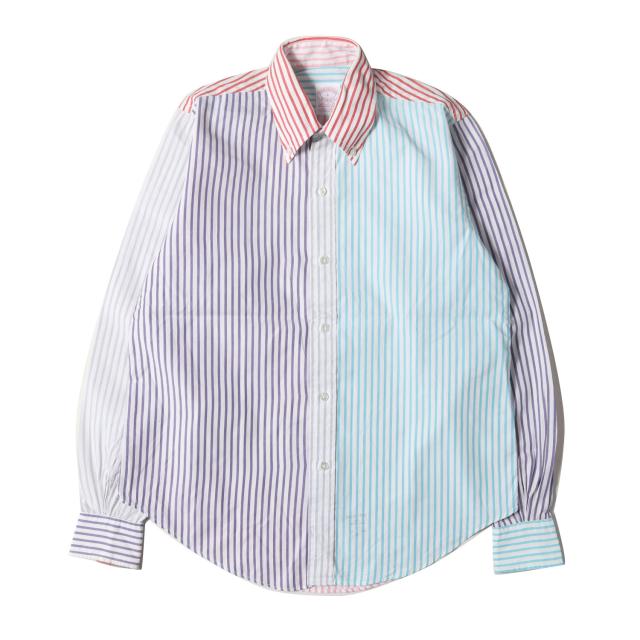 BROOKS BROTHERS ブルックスブラザーズ シャツ サイズ:6(メンズXS位) 90s クレイジー ストライプ ボタンダウン 長袖シャツ USA製 マルチカラー トップス カジュアルシャツ【メンズ】【中古】【K4125】