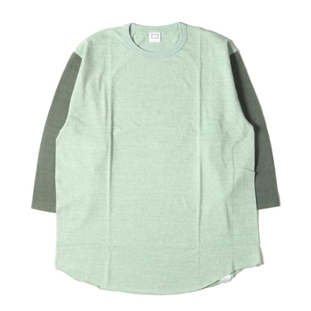 STANDARD CALIFORNIA スタンダードカリフォルニア Tシャツ サイズ:L / 24AW ヴィンテージウォッシュ 切替 クォータースリーブ ベースボール Tシャツ (SD 88/12 Baseball T Vintage Wash) / ヘザーグリーン / トップス カットソー 長袖【メンズ】【K4413】