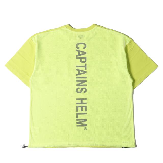 Captains Helm Tokyo キャプテンズヘルム Tシャツ サイズ:L / 23AW バックメッシュ ビッグサイズ ポケット クルーネック Tシャツ (BACK MESH BIG TEE) / イエロー / トップス カットソー 半袖【メンズ】【中古】【新品同様】【K4425】