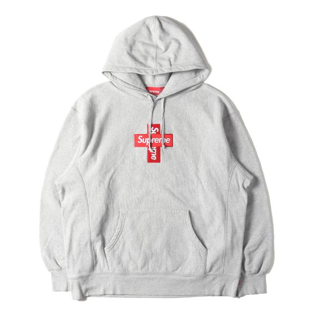 Supreme シュプリーム パーカー サイズ:XL / 20AW クロスボックスロゴ スウェット パーカー (Cross Box Logo Hooded Sweatshirt) / ヘザーグレー / トップス フーディー プルオーバー【メンズ】【中古】【K4425】