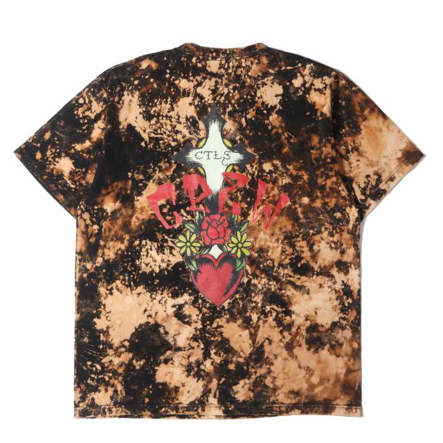 CVTVLIST カタリスト Tシャツ サイズ:2 / Ed Hardy リメイク ブリーチ加工 オーバーサイズ ヘビーウェイト クルーネック Tシャツ / ブラック 黒 / トップス カットソー 半袖【メンズ】【中古】【美品】【K4425】_1