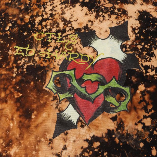 CVTVLIST カタリスト Tシャツ サイズ:2 / Ed Hardy リメイク ブリーチ加工 オーバーサイズ ヘビーウェイト クルーネック Tシャツ / ブラック 黒 / トップス カットソー 半袖【メンズ】【中古】【美品】【K4425】_3