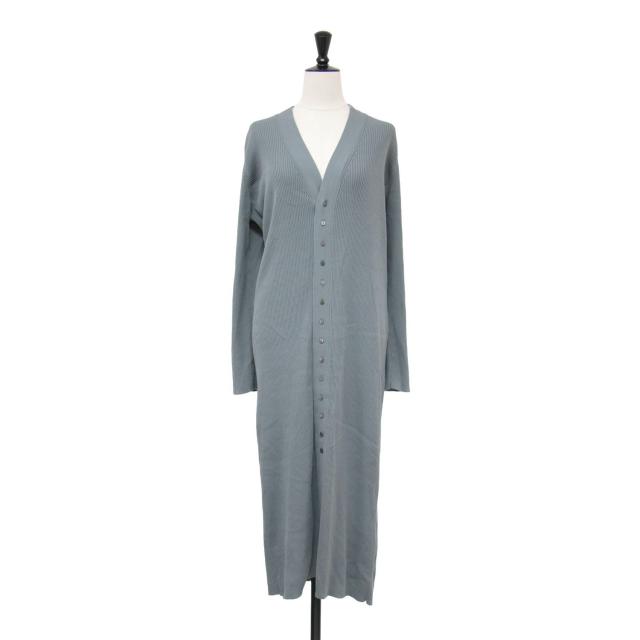 GALERIE VIE ギャルリー ヴィー カーディガン グレー サイズ:S(9号) / ギザコットン リブ Vネック ロング カーディガン / ニット 長袖 / トップス セーター 羽織り【レディース】【中古】【K4425】