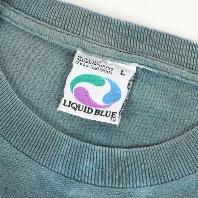 U.S.VINTAGE ヴィンテージ 90〜00s STAR WARS EP1 ダース・モール&オビ・ワン&クワイガン タイダイ染め クルーネック 半袖 Tシャツ LIQUID BLUEボディ マルチ L トップス カットソー 90年代 00年代 古着 【メンズ】【中古】【K3810】