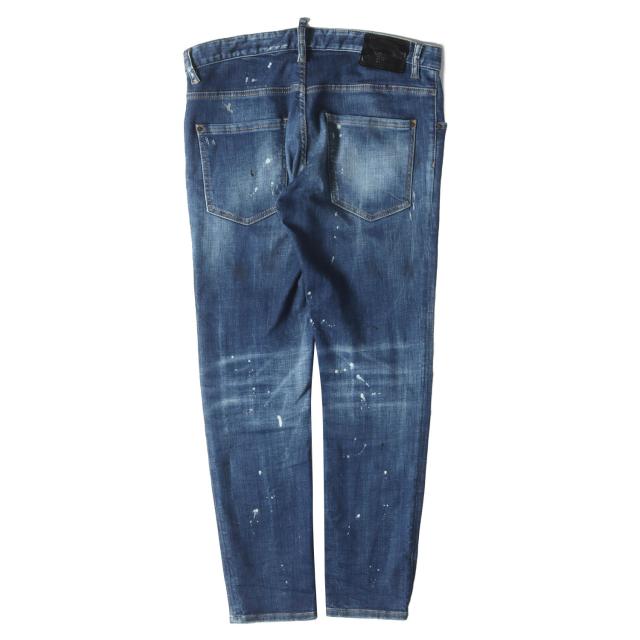 DSQUARED2 ディースクエアード パンツ サイズ:48 / 23AW クラッシュリペア加工 ストレッチ デニムパンツ (SKATER JEAN) / インディゴ / イタリア製 / ボトムス ジーンズ ジーパン【メンズ】【中古】【K4421】 DSQUARED2 デニム 46 スケーター SKATERJEAN DSQUARED2 ディー