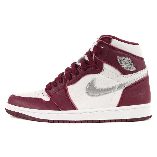 NIKE ナイキ スニーカー サイズ:26.0cm AIR JORDAN 1 RETRO HIGH OG BORDEAUX (555088-611) ボルドー メタリックシルバー US8 レトロハイ シューズ 靴 ブランド ハイカット 【メンズ】【中古】【美品】【K3810】
