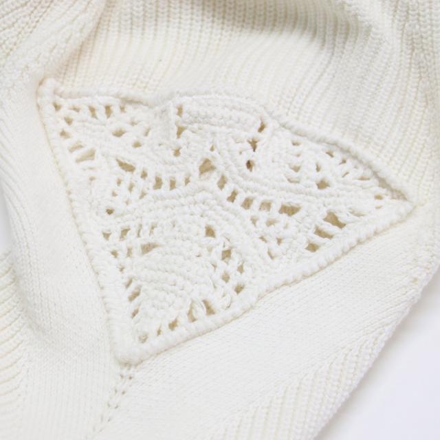 theory luxe セオリーリュクス ニット ホワイト 白 サイズ:38(M) / 24秋冬 かぎ針編み パッチワーク クルーネック ニット / Bonz Tylon プルオーバー 長袖 コットン ウール ウォッシャブル / トップス セーター【レディース】【中古】【美品】【K4425】_6