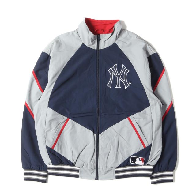 Supreme シュプリーム ジャケット サイズ:M 21AW New York Yankees ×MLB ナイロン トラックジャケット Track Jacket ネイビー グレー ニューヨークヤンキース コラボ アウター ブルゾン ジャンパー 上着【メンズ】【中古】【美品】【K4042】