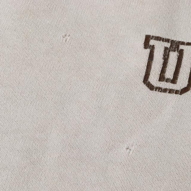 U.S.VINTAGE ヴィンテージ 50〜60s 3段 カレッジプリント 半袖 スウェット マイアミ大学モデル サンドベージュ系 詳細参照(L位) トップス トレーナー 古着 【メンズ】【中古】【K3870】