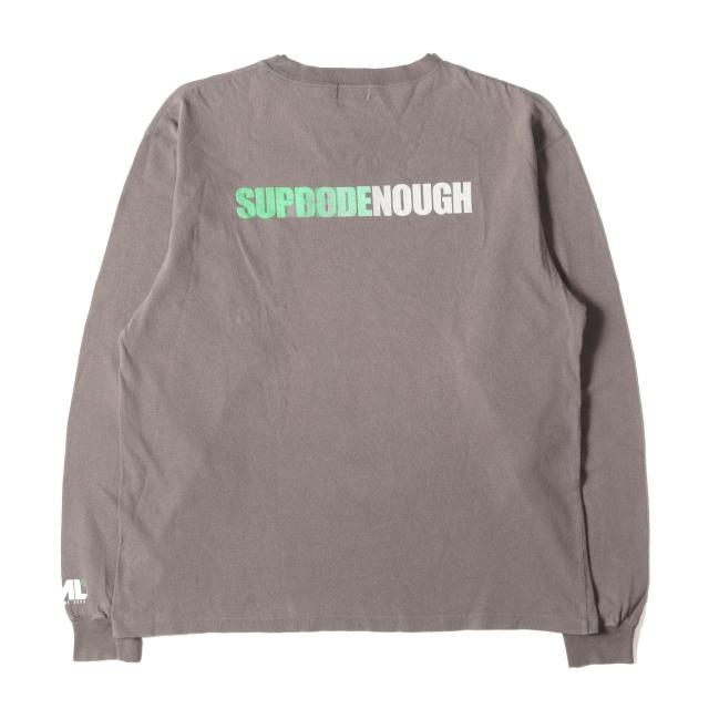 Supreme シュプリーム Tシャツ サイズ:M / 90s GOODENOUGH ×MORE ABOUT LESS 背ロゴ ロングスリーブ ポケット Tシャツ (1999年モデル) / チャコール / トップス カットソー 長袖 / コラボ【メンズ】【中古】【K4428】