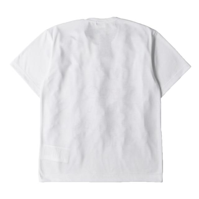 COMME des GARCONS HOMME PLUS コムデギャルソン オムプリュス Tシャツ サイズ:S / 24SS リーフ 装飾 メッセージ ロゴ バインダーネック Tシャツ (PM-T022) / ホワイト 白 / トップス カットソー 半袖【メンズ】【K4430】 COMME des GARCONS HOMME PLUS コムデギャルソン オムプリュス Tシャツ