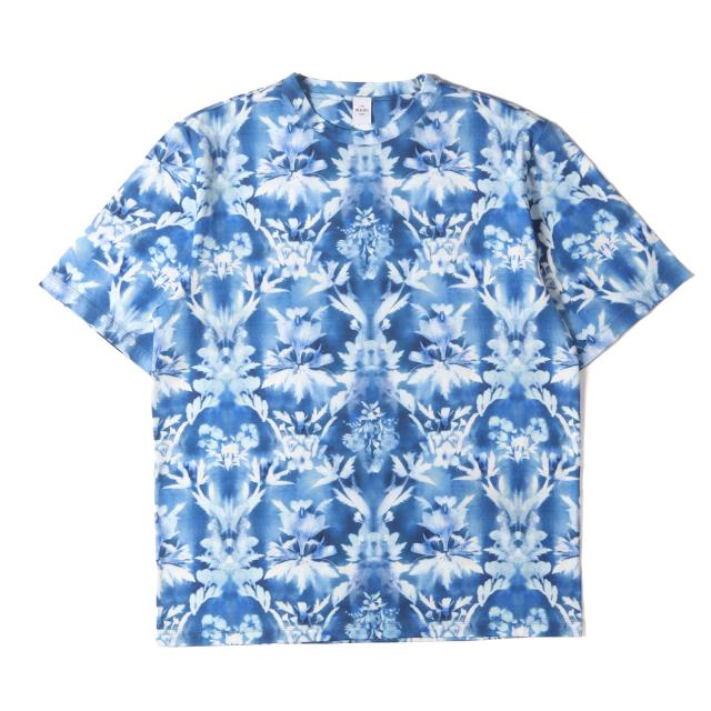 Berluti ベルルッティ Tシャツ サイズ:S / 24SS フラワー 総柄 クルーネック Tシャツ (R24JRS99JBAT) / ブルー系 / トップス カットソー 半袖【メンズ】【中古】【美品】【K4430】