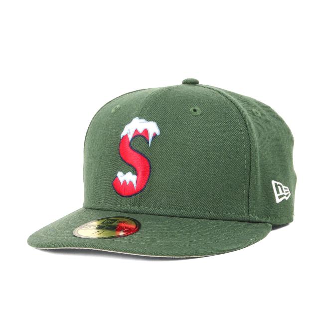 Supreme シュプリーム キャップ サイズ:7 1/8(56.8cm) / 20AW NEW ERA アイスSロゴ ベースボールキャップ (S Logo New Era) / ブライトオリーブ / ブランド 帽子 / コラボ 別注【メンズ】【中古】【K4435】