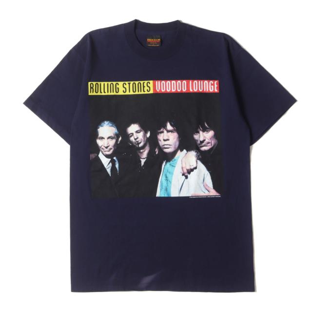 Vintage Music Item Tシャツ サイズ:L / 90s The Rolling Stones Voodoo Lounge TOUR 94/95 クルーネック Tシャツ (BROCKUMボディ / USA製) / ネイビー 紺 / 90年代 古着 ヴィンテージ / トップス カットソー 半袖 バンドT ロックT【メンズ】【中古】【K4439】