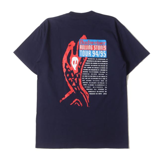 Vintage Music Item Tシャツ サイズ:L / 90s The Rolling Stones Voodoo Lounge TOUR 94/95 クルーネック Tシャツ (BROCKUMボディ / USA製) / ネイビー 紺 / 90年代 古着 ヴィンテージ / トップス カットソー 半袖 バンドT ロックT【メンズ】【中古】【K4439】_1