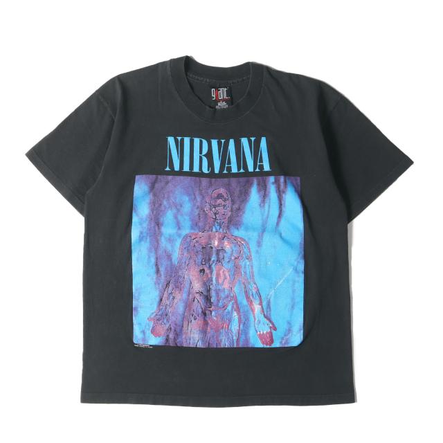 Vintage Music Item Tシャツ サイズ:L / 90s Nirvana Sliver アルバムアート クルーネック Tシャツ (Giantボディ/ USA製) / ブラック 黒 / 90年代 古着 ヴィンテージ ロックT バンドT / トップス カットソー 半袖【メンズ】【中古】【K4439】