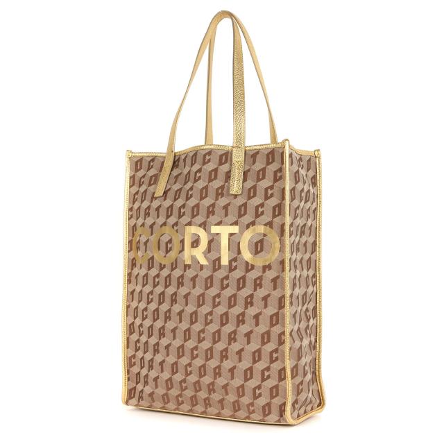 WIND AND SEA ウィンダンシー バッグ 21SS CORTO MOLTEDO コルト・モルテド モノグラム トートバッグ Monogram Tote Bag ベージュ系 ゴールド ブランド コラボ カバン 【メンズ】【中古】【K3980】