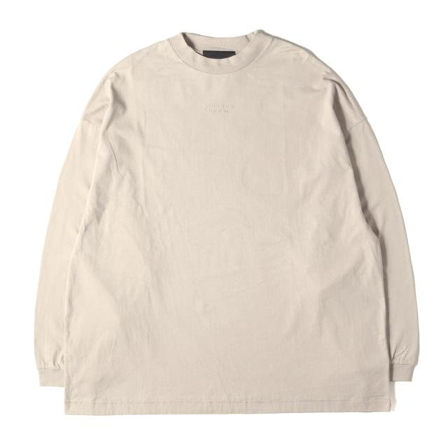 FEAR OF GOD フィアオブゴッド Tシャツ ベージュ系 サイズ:L / FOG ESSENTIALS ブランドロゴ ロングスリーブ Tシャツ / エッセンシャルズ / トップス カットソー 長袖【メンズ】【中古】【美品】【K4441】