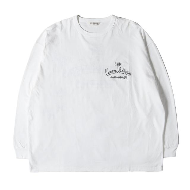 COOTIE クーティー Tシャツ サイズ:M / 23SS グラフィック オーバーサイズ ロングスリーブ Tシャツ (Print Oversized L/S Tee) / ホワイト 白 / トップス カットソー 長袖【メンズ】【中古】【K4441】