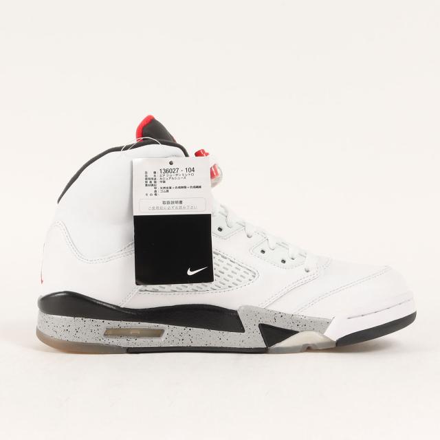 NIKE ナイキ サイズ:26.5cm / AIR JORDAN 5 RETRO WHITE CEMENT (136027-104) エアジョーダン5 レトロ ホワイト セメント / ホワイト ユニバーシティレッド ブラック / US8.5 / スニーカー バッシュ シューズ 靴【メンズ】【K4442】_3