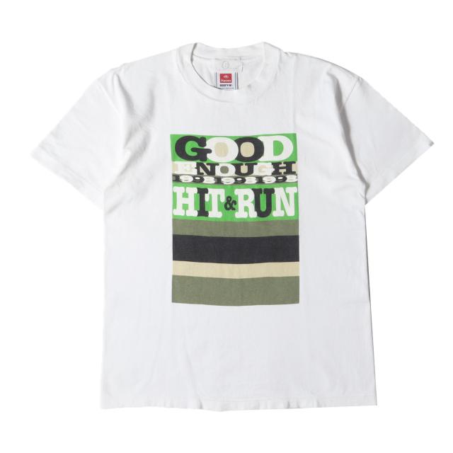 GOOD ENOUGH グッドイナフ Tシャツ サイズ:M / 90s HIT&RUN オープン記念 プリント クルーネック Tシャツ (1998年製) / ホワイト 白 / トップス カットソー 半袖【メンズ】【中古】【K4443】