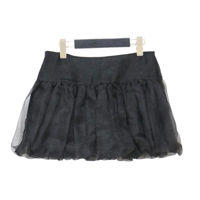 The Garment ザ ガーメント スカート ブラック 黒 サイズ:6(S〜M) / 24春夏 オーガンジー バルーン スカート / Beatrice Balloon Skirt ミニ丈 シアー ギャザー / ボトムス【レディース】【中古】【K4444】_1