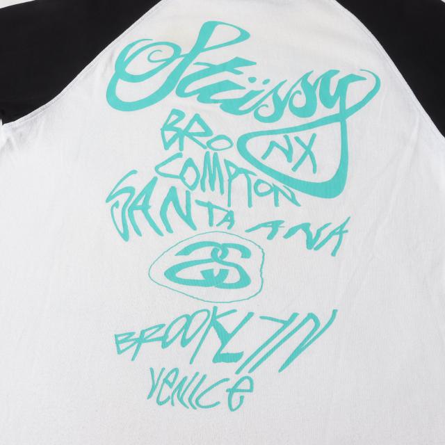 STUSSY ステューシー 7分袖 tシャツ カットソー ワールドツアー ロゴ