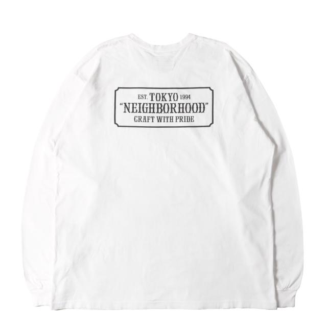 NEIGHBORHOOD ネイバーフッド Tシャツ サイズ:XXL / ブランドロゴ ロングスリーブ Tシャツ / ホワイト 白 / トップス カットソー 長袖【メンズ】【中古】【K4445】 NEIGHBORHOOD ネイバーフッド Tシャツ サイズ:XXL / ブランドロゴ