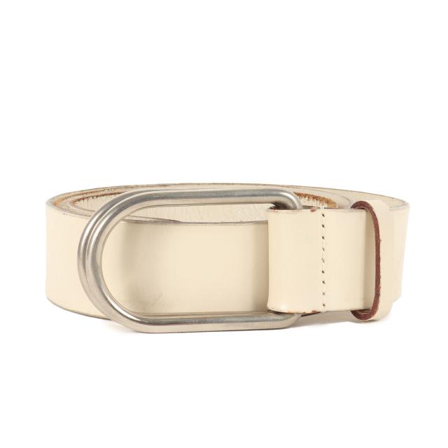 Maison Martin Margiela メゾンマルタンマルジェラ ベルト サイズ:FREE / ダブルDバックル ペイント加工 レザー ベルト / ホワイト 白 / フランス製 / ブランド ファッション 小物 雑貨【メンズ】【中古】【K4445】