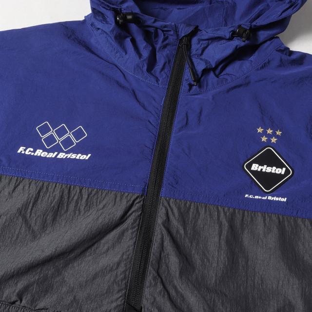 F.C.Real Bristol エフシーレアルブリストル ジャケット サイズ:S 20SS メッシュポケット アノラックパーカー MESH BACK POCKET ANORAK グレー ブルー アウター フーディー【メンズ】【中古】【K4021】