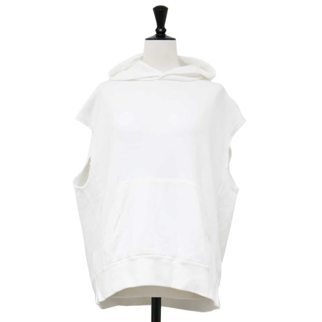 THYARD スヤード Plage 別注 パーカー ホワイト 白 サイズ:FREE / サイドジップ フーディー / SIDE ZIP パーカー プルオーバー ノースリーブ 裏毛 コットン / 日本製 / トップス 【レディース】【中古】【K4449】