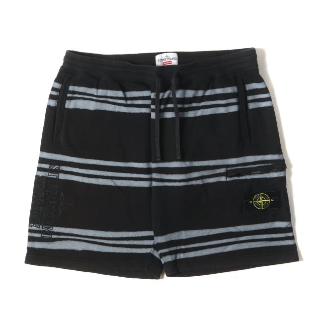 Supreme シュプリーム パンツ / 20AW STONE  ワープストライプ スウェット ショーツ (WarpStripe Sweatshort) / ブラック 黒 / ボトムス ショートパンツ【メンズ】【中古】【K4451】