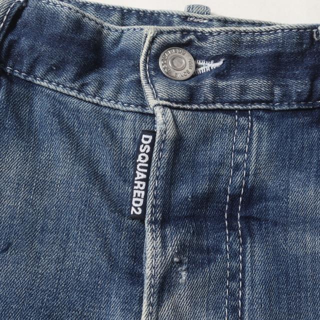 DSQUARED2 ディースクエアード パンツ サイズ:42 / ダメージリペア加工 立体裁断 ストレッチ デニムパンツ (M.B.JEAN) / インディゴ / ボトムス ジーンズ ジーパン【メンズ】【中古】【K4451】