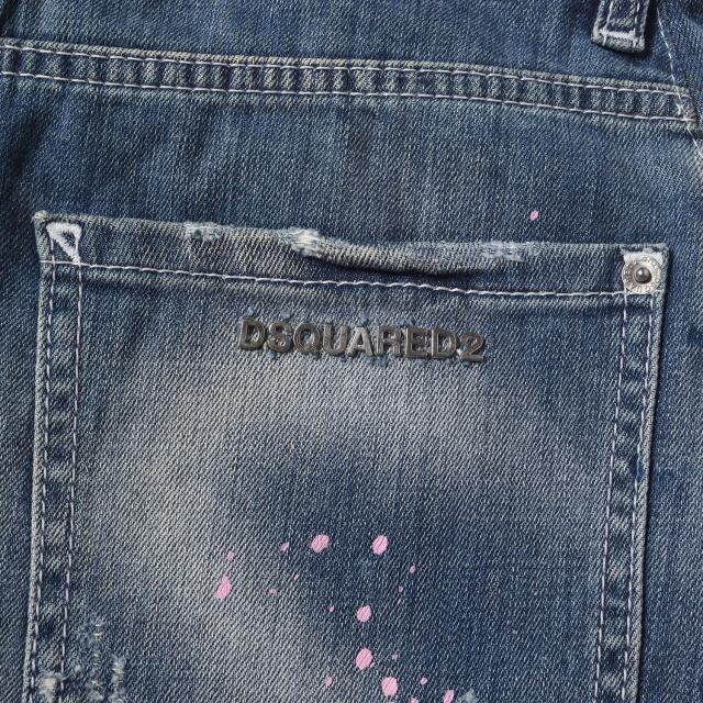 DSQUARED2 ディースクエアード パンツ サイズ:42 / ダメージリペア加工 立体裁断 ストレッチ デニムパンツ (M.B.JEAN) / インディゴ / ボトムス ジーンズ ジーパン【メンズ】【中古】【K4451】