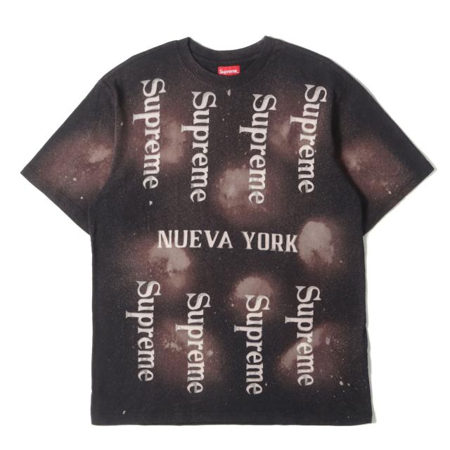 Supreme シュプリーム Tシャツ サイズ:S / 20SS ブリーチ加工 ブランドロゴ クルーネック Tシャツ (Nueva York S/S Top) / ブラック 黒 / トップス カットソー 半袖【メンズ】【中古】【美品】【K4453】