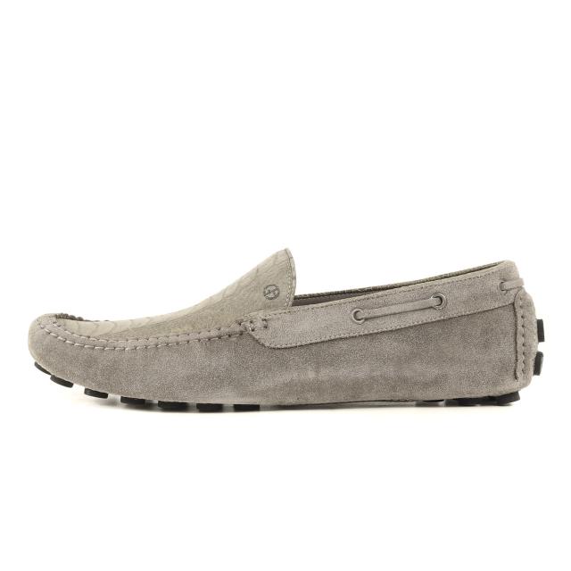 GIORGIO ARMANI ジョルジオアルマーニ サイズ:43(28.0cm) / オーストリッチレザー スウェード コンビ ドライビングシューズ / ストーン / イタリア製 / ブランド 靴【メンズ】【中古】【美品】【K4455】